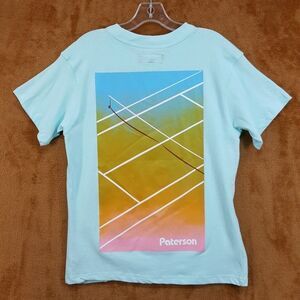 PATERSON Shirt Mens Small Blue League South Beach Tennis Court Pocket T-Shirt